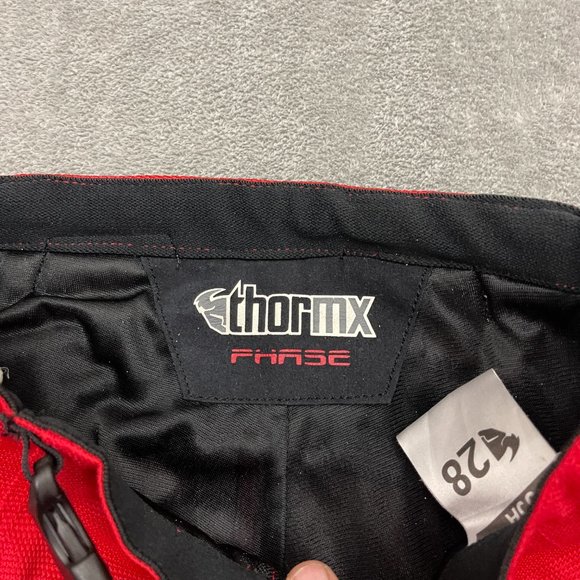 Thor Pants Mens Sz 28 MX Phase 2007 Series Red Gray Riding Motocross Racing - Picture 7 of 11